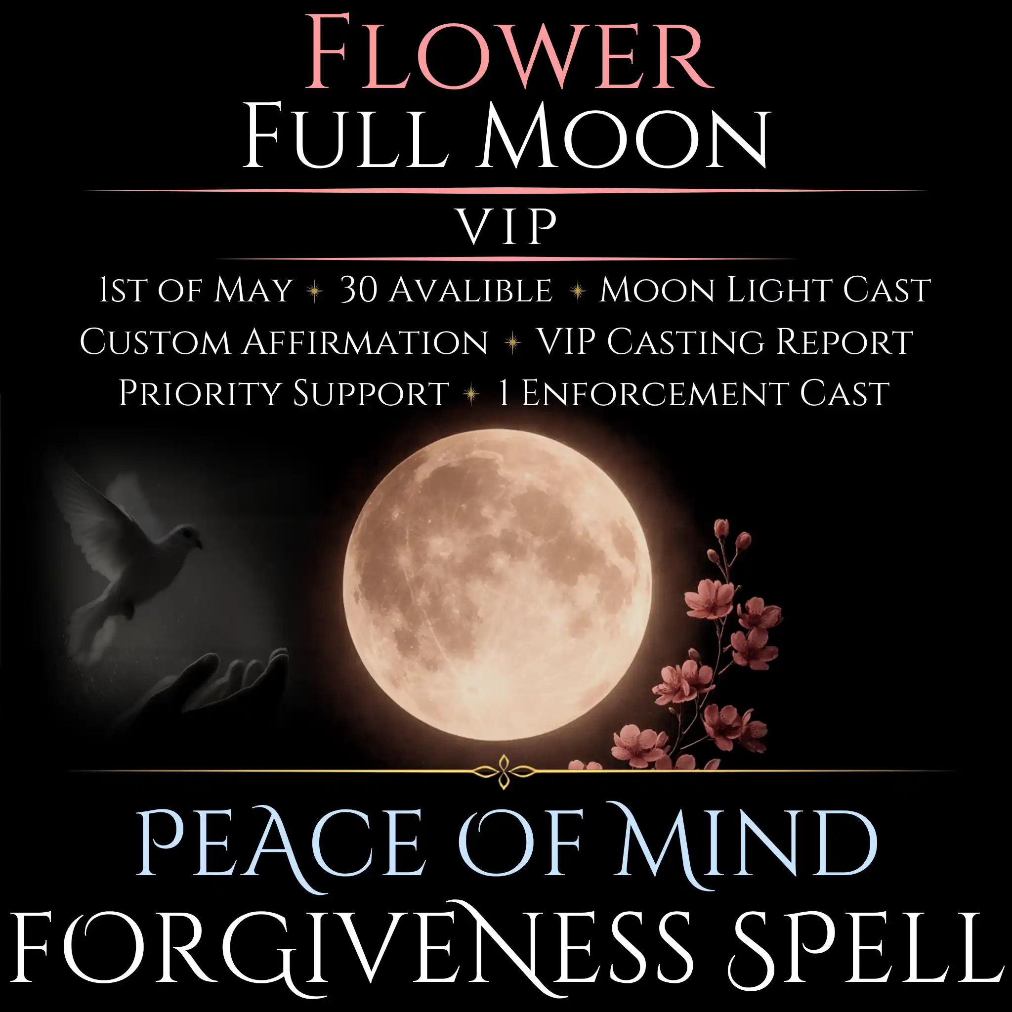 Flower Full Moon Bring Forgiveness Peace Spell - Image 9