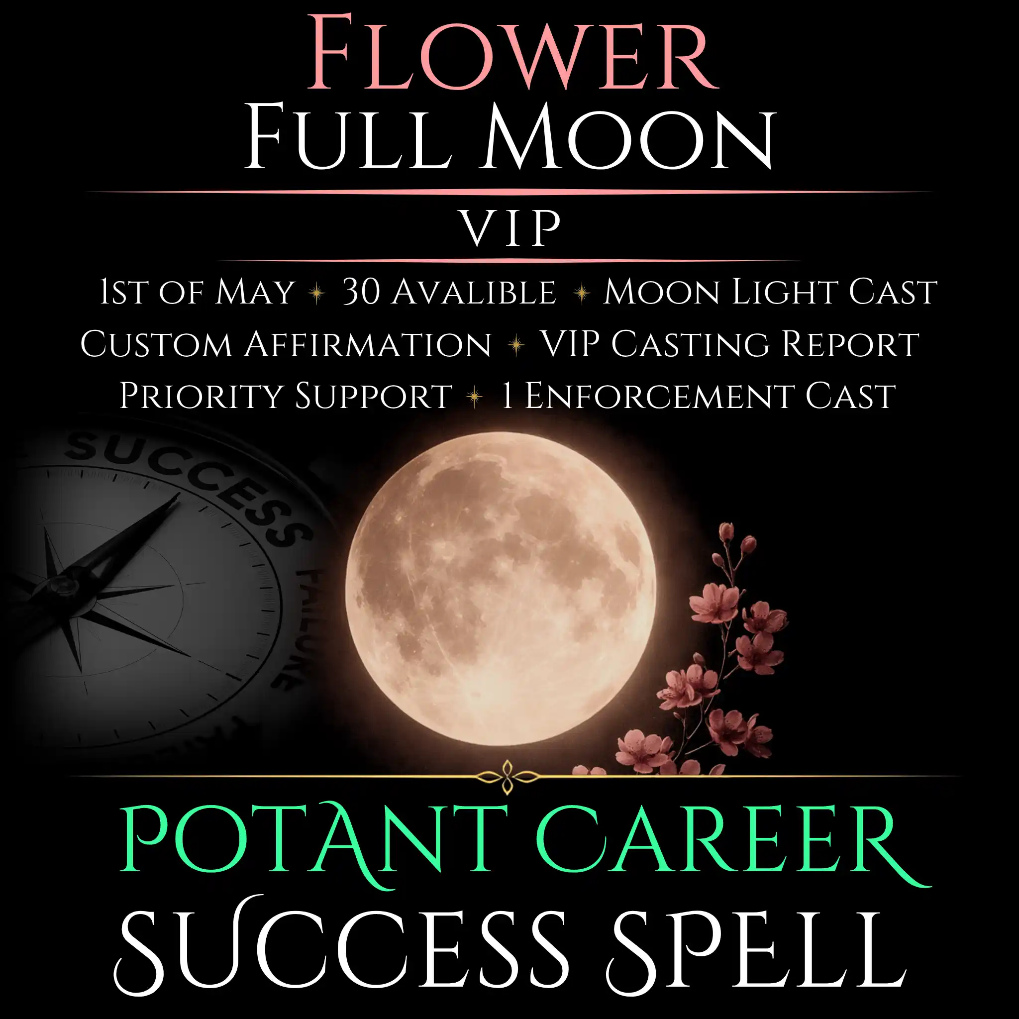 Flower Full Moon Career Growth Success Spell - Image 9