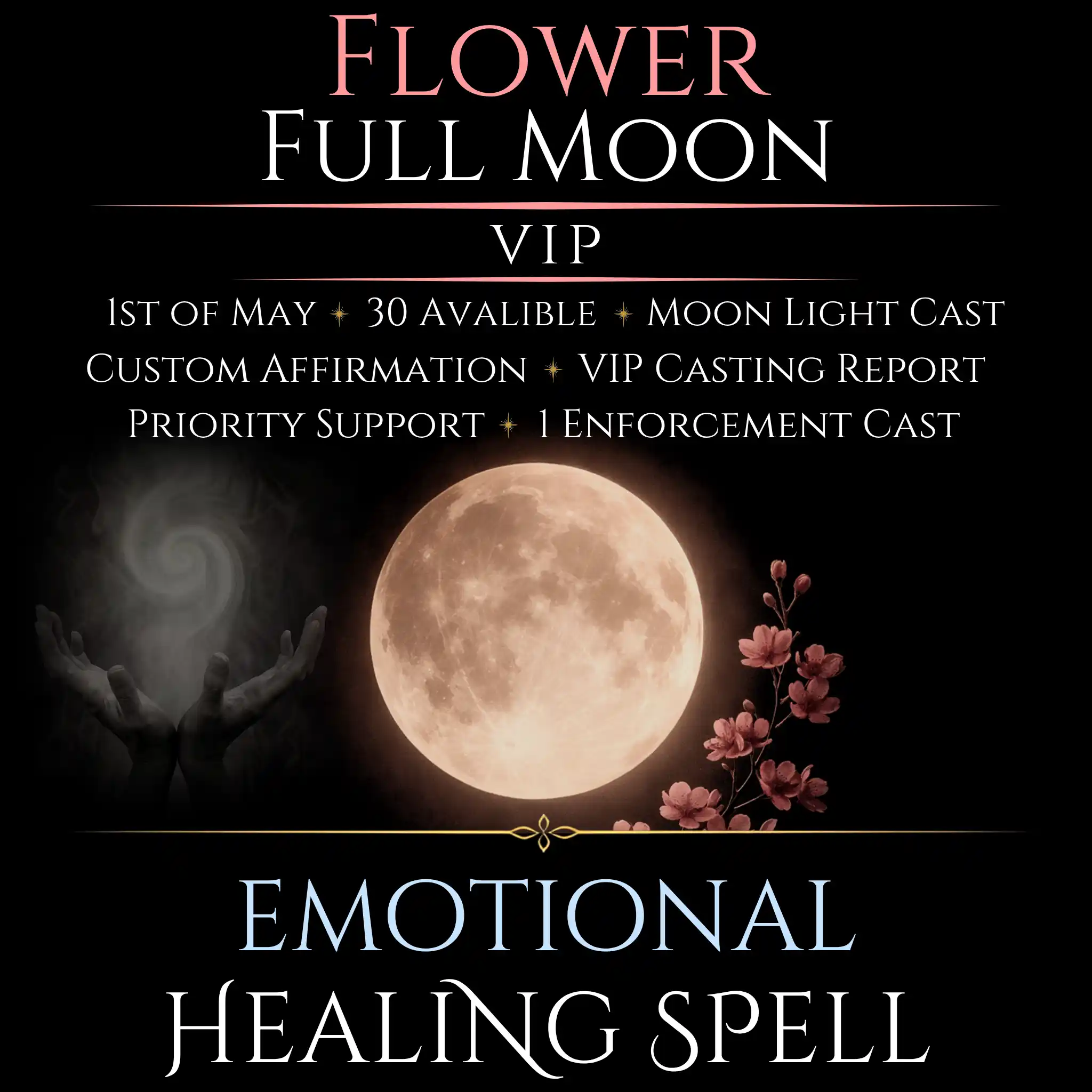 Flower Full Moon Emotional Healing Peace Spell - Image 9