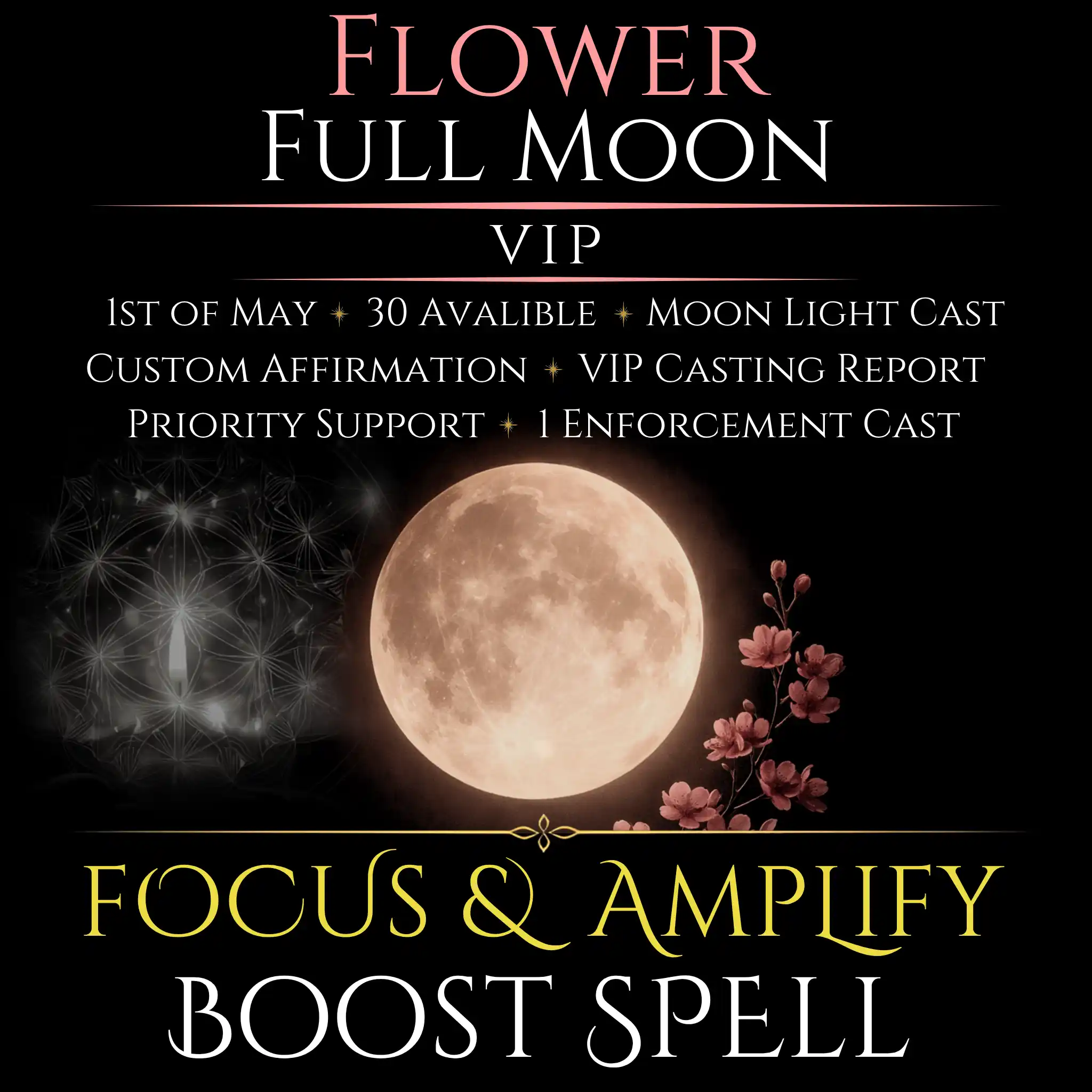 Flower Full Moon Focus & Amplify Boost Spell - Image 9