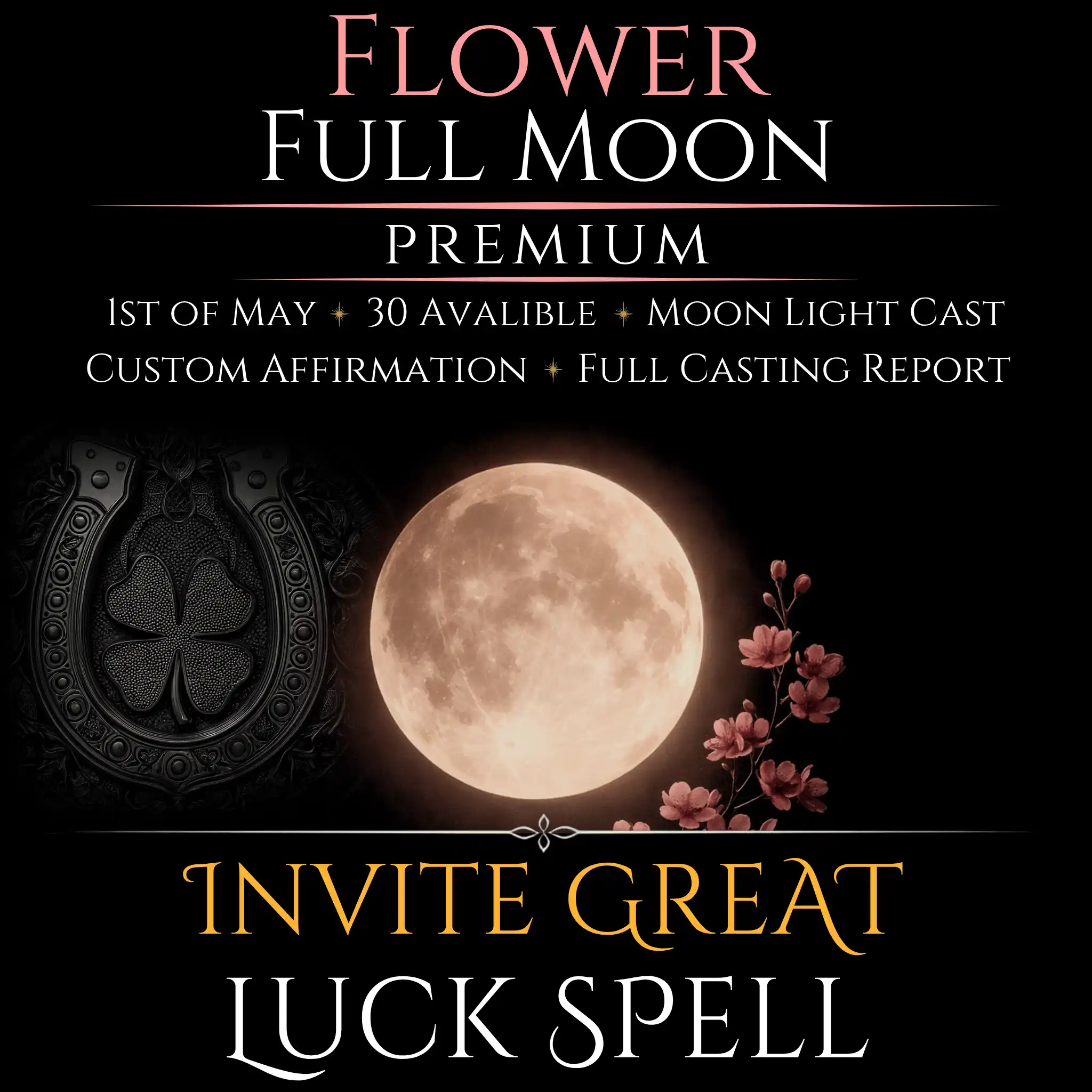 Flower Full Moon Invite Great Luck Spell - Image 8