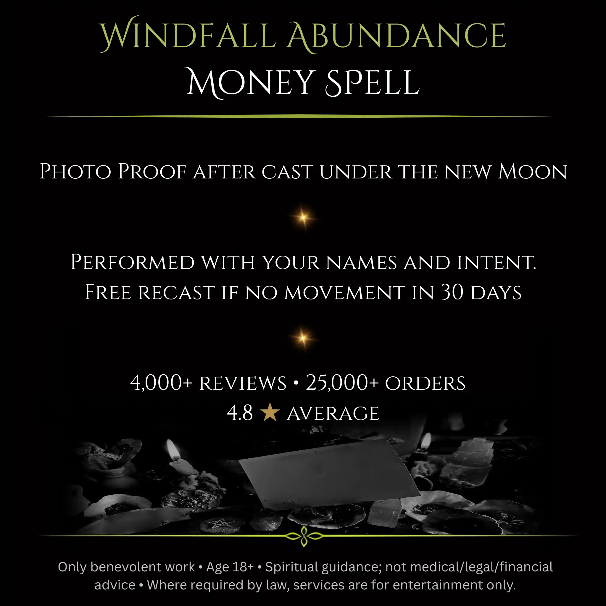 Flower Full Moon Windfall Abundance Money Spell - Image 2